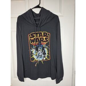 Star Wars Shirt Mens Size XL V Fifth Sun Long Sleeve Cowl‎ Neck Lightweight Gray